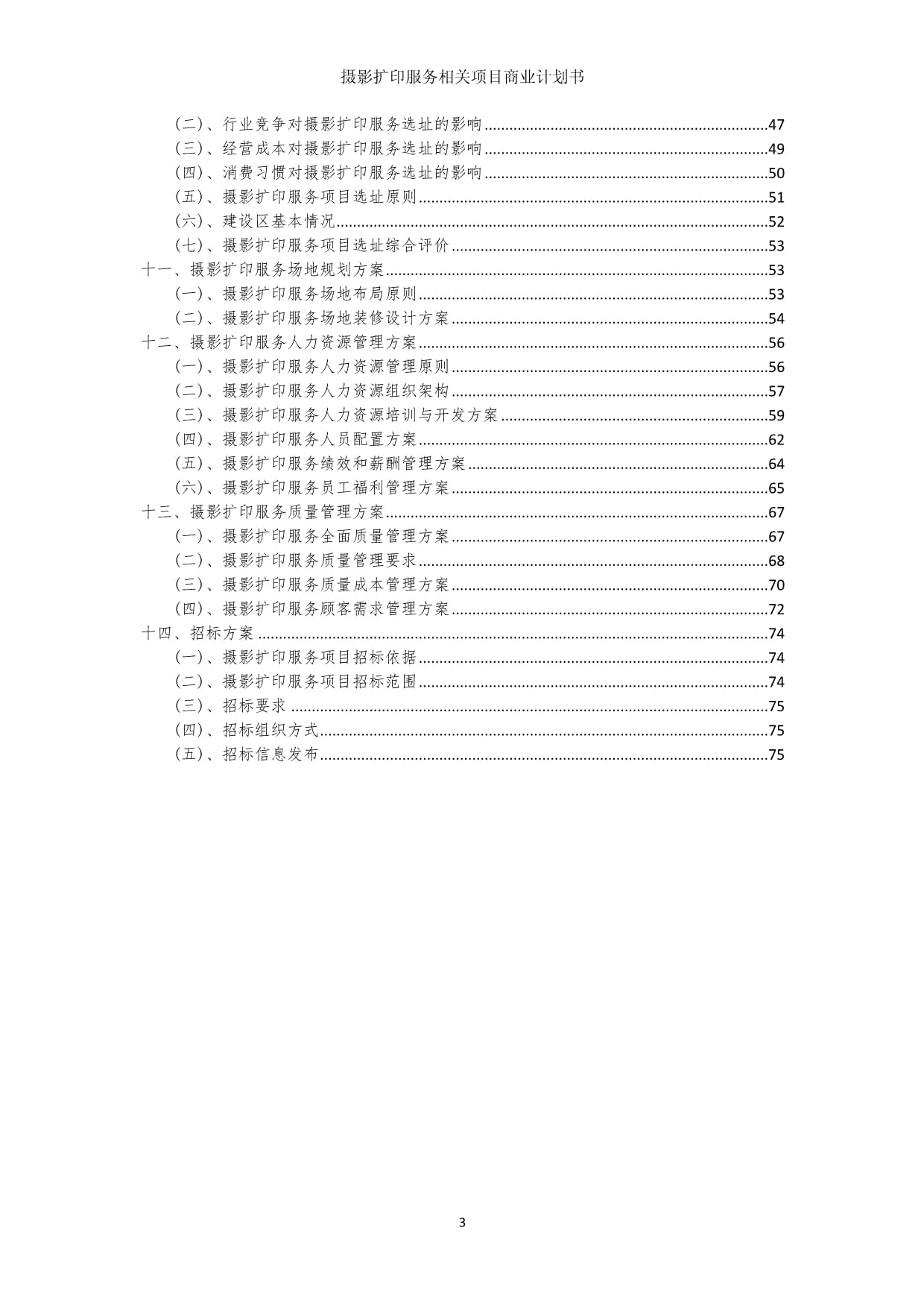 摄影扩印服务相关项目商业发展计划书