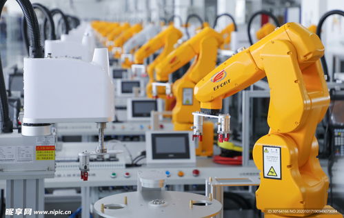 工厂机械臂企业背景海报素材摄影图