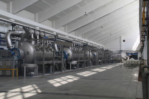 色彩的艺术 探秘印染厂气流染色机摄影素材